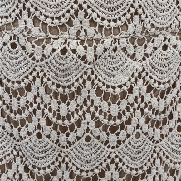 Forever 21 Stretchy Off-White Lace Mini Skirt Sz L - Picture 5 of 8